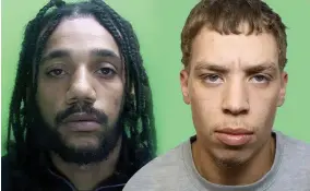  ?? ?? JAILED: Adrian Davidson, left, and Reece Bradbury led police to them