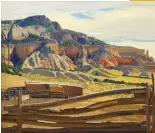  ??  ?? Ernest L. Blumensche­in (1874-1960), Rock of Fire-morning, Ghost Ranch, oil on canvas, 24 x 27” Estimate: $250/350,000 SOLD: $315,900