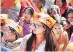  ?? PHOTO : PTI ?? BJP supporters at an election rally of Prime Minister Narendra Modi at Langjing Achouba ground in Imphal West on Saturday