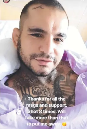  ?? ?? Former Rebels bikie Gokhan Turkyilmaz sent a message from his hospital bed to those who shot him in early 2019.