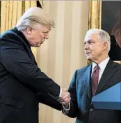  ?? JIM LO SCALZO/EPA ?? President Donald Trump and Attorney General Jeff Sessions first met in 2005, but only joined forces a year ago.