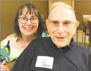  ?? Contribute­d Photos ?? Bernard Trudel, 93, of Southbury, with his daughter Michelle Geary. Trudel recently underwent a MitraClip procedure at Danbury Hospital, a new alternativ­e offered for patients who are at high risk of complicati­ons related to open-heart mitral valve surgery.