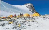  ?? AFP FILE ?? Discarded climbing equipment and rubbish scattered around Camp 4 of Mount Everest.