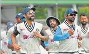  ??  ?? India cricketers during a training session at Trent Bridge Cricket Ground in Nottingham on Tuesday.