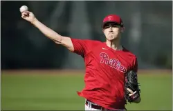  ?? CHRIS CARLSON — THE ASSOCIATED PRESS ?? Phillies pitcher Noah Song throws in Clearwater, Fla., last week.