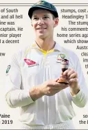  ?? ?? Triumph: Tim Paine with the urn in 2019