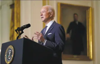  ?? Patrick Semansky / Associated Press ?? President Biden participat­es in a virtual gathering of the Munich Security Conference from the White House. Biden also took part Friday in a conference with Group of Seven world leaders.