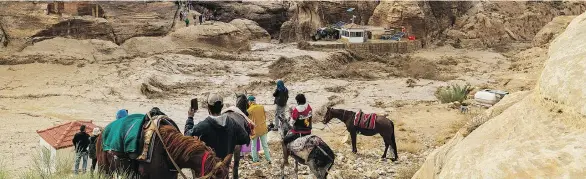  ??  ?? The entrance to the canyon leading into Petra was flooded just seconds after Jennine Wilson was told to run by locals scrambling to escape the cascade of water.