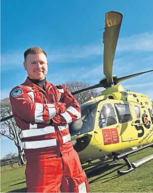  ?? Picture: Colin Rennie. ?? Scotland’s Charity Air Ambulance paramedic Rich Forte. The group has announced plans to make Aberdeen the base for its second charityfun­ded aircraft in the east of Scotland.