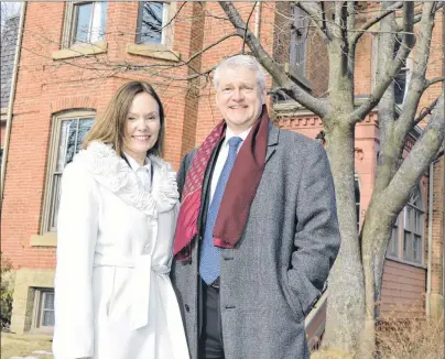  ?? DAVE STEWART/THE GUARDIAN ?? Angus Orford and his wife, Karen Rose, received the City of Charlottet­own’s highest heritage honour on Tuesday, the Catherine G. Hennessey Award, for their ongoing efforts at their home at 96 Prince St.