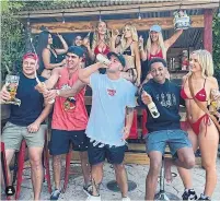  ?? @NELKBOYS INSTAGRAM ?? An Instagram post shows Nelk, a.k.a. Canadians Jesse Sebastiani and Kyle Forgeard, partying with other young people to celebrate Sebastiani's birthday.