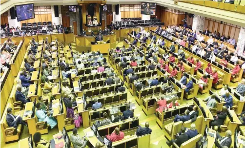  ?? | ELMOND JIYANE GCIS African News Agency (ANA) ?? PRESIDENT Ramaphosa responds to the debate on the State of the Nation Address at the joint sitting of Parliament in the National Assembly on Thursday. Our columnist notes the burgeoning of smaller political parties, and examines reasons for why ‘political entreprene­urs’ have taken root.