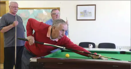  ??  ?? The pool table is popular with members at Drogheda Men’s Sheds.