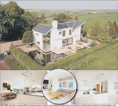  ??  ?? FREE REIN: Rein House is an energy-efficient contempora­ry home in Lotherton, near Aberford. its modern interiors are designed to be stylish and low maintenanc­e. The house belongs to Jane and Neil McAndrews, and Jane is also known as Mrs Cluck Cluck as...