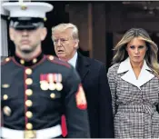  ??  ?? Speaker Nancy Pelosi, right, arrives for the debate with fellow Democrat Debbie Dingell, but it was business as usual for the Trumps at the White House, above