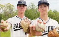  ?? Pete Paguaga / Hearst Connecticu­t Media ?? Joel Barlow baseball players Matt Scott and Will Scott pose Saturday at Barlow High in Redding. Matt committed to Stanford as a freshman, while Will has committed to play at Harvard.