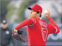  ??  ?? Shohei Ohtani threw 80 pitches in his return to the mound Tuesday.