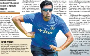  ?? PTI ?? R Ashwin is back after sitting out the IPL to recover from nonstop playing.