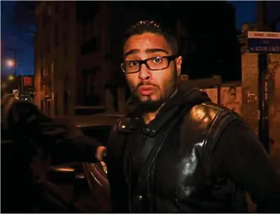  ?? (BFMTV/AFP PHOTO) ?? Le 18 novembre 2015, Jawad Bendaoud, qui a logé les terroriste­s à Saint-Denis, affirme sur BFMTV avoir «juste rendu service».