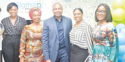  ??  ?? L-R: Vice President, Business Developmen­t, Sigma Pensions, Mabel George; CEO, DO.II Designs, Ifeyinwa Ighodalo; MD, Sigma Pensions, Dave Uduanu; Founder/CEO, Secure ID, Kofo Akinkugbe, and Head of Admin, Actis, Ese Adejuwon at the Lioness Lean in Lagos sponsored by Sigma Pensions