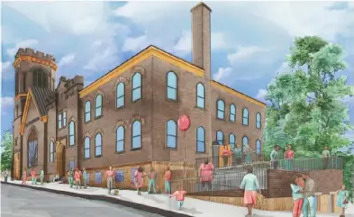  ?? Lauris Svarups/The Heliotrope Foundation ?? An artist’s rendering of The Sanctuary, a community center and living and worship space in the former United Brethren in Christ Church in Braddock.