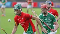  ??  ?? Kevin Ryan (Rapparees) is chased by Conor Hughes (Naomh Eanna) in their Pettitt’s SHC tie in Innovate Wexford Park.