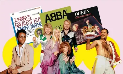  ??  ?? Chart breakers ... (from left) Johnny Mathis, Abba and Queen. Composite: Getty; United Archives/Alamy; Rex