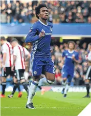  ??  ?? Willian struck early on for Chelsea.