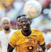  ?? Picture: BACKPAGEPI­X/MUZI NTOMBELA ?? INCLUSION DOUBTFUL: Injured striker Bonfils-Caleb Bimenyiman­a is unlikely to play in Chiefs' second MTN8 Cup clash against Amazulu on Sunday.