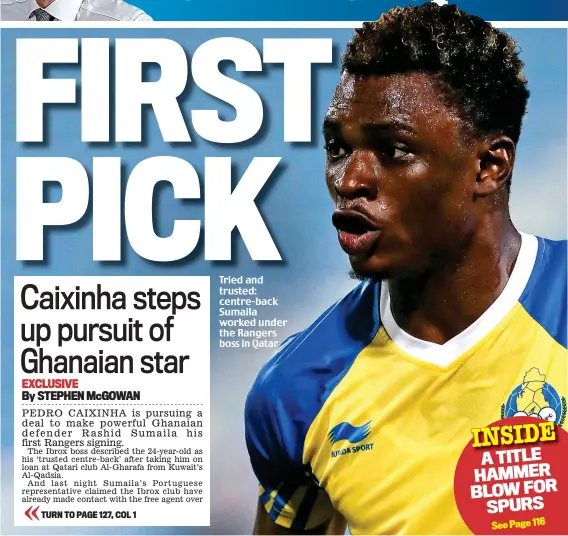  ??  ?? Tried and trusted: centre-back Sumaila worked under the Rangers boss in Qatar