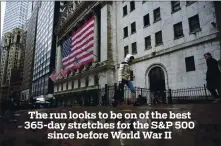  ?? KEVIN HAGEN — THE ASSOCIATED PRESS ?? On March 23, 2020, the S&P 500 fell 2.9%. In all, the index dropped nearly 34% in about a month, wiping out three year’s worth of gains.