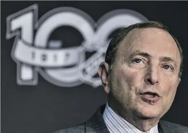  ?? MINAS PANAGIOTAK­IS / GETTY IMAGES ?? NHL Commission­er Gary Bettman said it’s likely the IIHF and IOC are trying to figure out what to do about the potential participat­ion of NHL players in the 2018 Olympics.