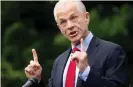  ??  ?? Trump’s top trade adviser, Peter Navarro, has attacked the FDA in wild terms for its reversal on hydroxychl­oroquine. Photograph: Saul Loeb/AFP/Getty Images