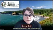  ?? SCREENSHOT ?? Connie Beck, director of Humboldt County’s Department of Health and Human Services, testifies about the local homelessne­ss situation at the state Senate’s hearing on homelessne­ss during the pandemic, led by North Coast state senator Mike McGuire, on Wednesday morning.