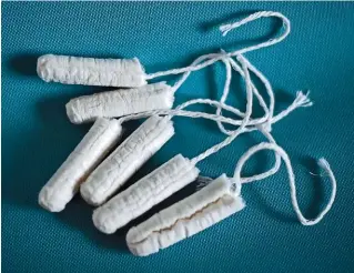  ??  ?? FIRST PERIOD BREAK: Schools pass out free condoms as a matter of public health, so why not free tampons?