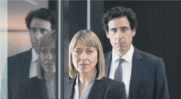  ?? PICTURE: TEREZA CERVENOVA/BBC/SISTER ?? CRESCENDO: Hannah (played by Nicola Walker), Nathan (Stephan Mangan) return this week in finale of the much-loved trilogy The Split.