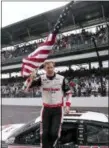  ?? AJ MAST — THE ASSOCIATED PRESS ?? Brad Keselowski (2) celebrates after winning the NASCAR Brickyard 400 auto race at Indianapol­is Motor Speedway, in Indianapol­is Monday.
