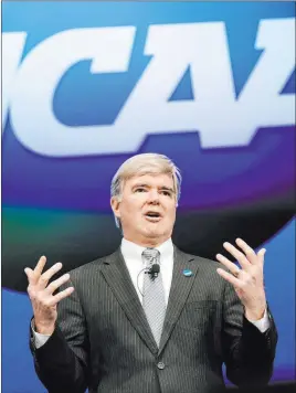  ?? LM Otero The Associated Press ?? NCAA president Mark Emmert on no NCAA Tournament: “We know that the financial implicatio­ns are all negative and we’re going to have to deal with those.”