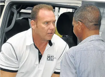  ?? Picture: DEFI MEDIA GROUP ?? PRIVATE: Johannesbu­rg millionair­e Peter Roberts at his first court appearance in Mauritius on Wednesday after he was provisiona­lly charged for the death of his girlfriend, Lee-Ann Palmarozza. Roberts is expected back in court this week