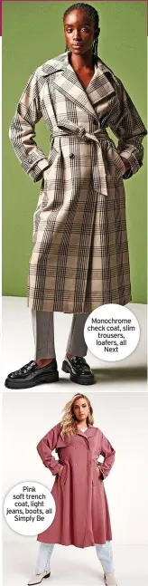  ?? ?? Monochrome check coat, slim trousers, loafers, all
Next