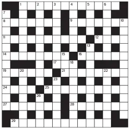  ??  ?? PRIZES of £20 will be awarded to the senders of the first three correct solutions checked. Solutions to: Daily Mail Prize Crossword No. 15,924, PO BOX 3451, Norwich NR7 7NR. Entries may be submitted by second-class post. Envelopes must be postmarked no later than tomorrow. Please make sure you enclose your name and address.SOLUTION TO PRIZE CROSSWORD No 15,921: ACROSS: 1 Uxorious. 5 Teapot. 9 Sri Lanka. 10 Toledo. 12 Fort. 13 Amanuensis. 15 Mountain chain. 19 Dead reckoning. 23 Bowdlerise. 25 Isle. 28 Loiter. 29 Well-worn. 30 Skewer. 31 Terminus. DOWN: 1 Unsafe. 2 Osier. 3 Imam. 4 Unkempt. 6 Elope. 7 Press-gang. 8 Thousand. 11 Anti. 14 Purr. 15 Meanwhile. 16 Ark. 17 Chin. 18 Oddballs. 20 Curb. 21 Obscene. 22 Tennis. 24 Liege. 26 Spoon. 27 Slam.