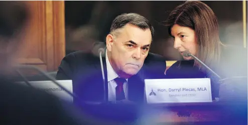  ?? — THE CANADIAN PRESS FILES ?? Speaker Darryl Plecas appeared to bolster his case that he was justified in conducting a secret investigat­ion into the legislatur­e’s two highest-ranking non-partisan officials with the release of his report.