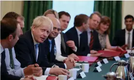  ?? Photograph: Reuters ?? Boris Johnson holds his first cabinet meeting in Downing Street, 25 July 2019.