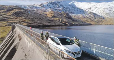  ??  ?? Cruachan power station was the backdrop for the launch of Nissan’s latest LEAF electric car.