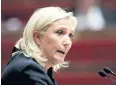  ??  ?? UNDER PRESSURE: Marine Le Pen will deliver keynote to party congress today.