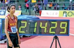  ??  ?? The new record timing set by the rising star Tharushi