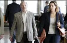  ?? RICHARD DREW — THE ASSOCIATED PRESS ?? Stan Patz, father of Etan Patz, who went missing in 1979, and Assistant District Attorney Penelope Brady, arrive for the retrial of Pedro Hernandez, in New York, Wednesday.