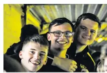  ??  ?? Loving Livi Fans Liam Cook, Derek White and Calum Brown