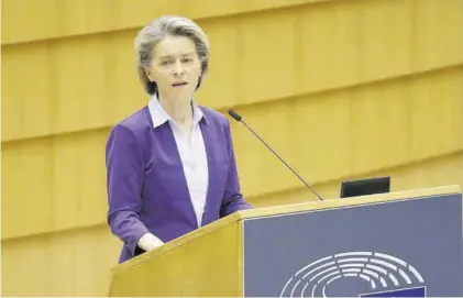  ?? OLIVIER HOSLET ?? La presidenta de la Comisión Europea, Ursula von der Leyen.