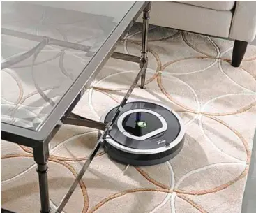  ??  ?? Roomba is smart, efficient and can lift up dirt, dust, pet hair, crumbs and other debris from floors.